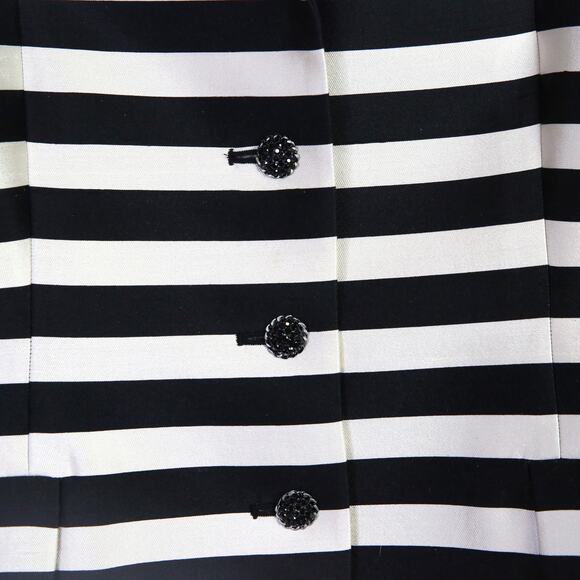 Vintage 90s black and white silk striped blazer jacket Rickie Freeman Size 8 - Picture 4 of 7